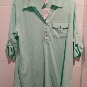 Ladies Emily Daniels Elbow Sleeve Polo Shirt size X Large New with Tags